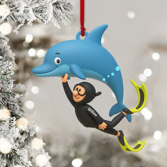 Maxcorners Dolphin Trainer Home Decor, Christmas Ornament, Personalized Ornaments 2D Flat LM2111