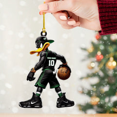 Maxcorners Custom Black Duck Basketball Ornament, Personalized Ornament 2D Flat LM2211