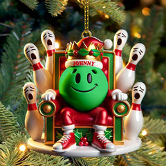 Maxcorners Custom Name Bowling Christmas Ornament, Bowling Lover Christmas Gift 2D Flat LM2111