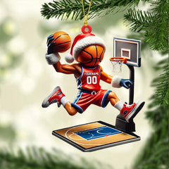 Maxcorners Basketball Player Christmas Ornament, Personalized Ornament 2D Flat LM2211