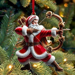 Maxcorners Custom Name Archery Santa Ornament, Christmas Gift 2D Flat LM2211