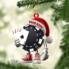 Maxcorners Poker Casino Christmas Ornament, Personalized Ornament 2D Flat LM2211