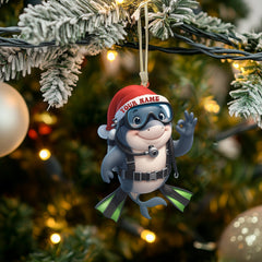 Maxcorners Diver, Home Decor, Christmas Ornament, Personalized Ornament6 2D Flat LM2111