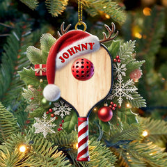 Maxcorners Custom Name Pickle Ball Ornament, Pickle Ball Christmas Gift 2D Flat LM2111