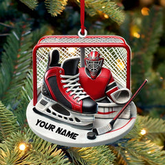 Maxcorners Custom Name Ice Hockey Ornament, Christmas Gift Decoration2 2D Flat LM2111