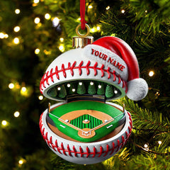 Maxcorners Custom Name Baseball Ornament, Christmas Gift for Baseball Lover6 2D Flat LM2111