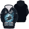 Maxcorners Scuba Diving Custom Name 3D Shirt Born To Dive Forced To Work Gift For Diver Lovers LM2111