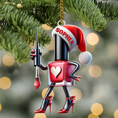 Maxcorners Custom Name Nail Salon Ornament, Nail Salon Christmas Decoration 2D Flat LM2211