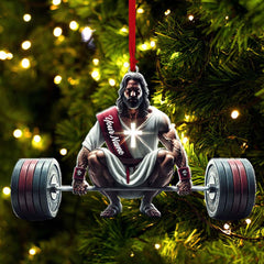 Maxcorners Custom Name Jesus Gym Ornament, Gymnastics Christmas Decoration 2D Flat LM2111