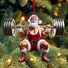 Maxcorners Custom Name Gym Work Out Santa Ornament, Gymnastics Christmas Gift9 2D Flat LM2211