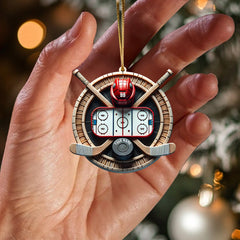 Maxcorners Hockey Christmas Ornament, Personalized Ornament 2D Flat LM2211