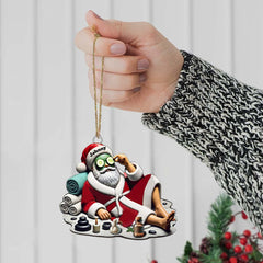 Maxcorners Custom Name Santa Spa Ornament, Santa Christmas Gift Decoration 2D Flat LM2111