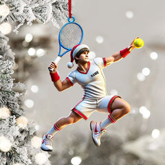 Maxcorners Tennis Player Christmas Ornament, Personalized Ornament 2D Flat LM2211