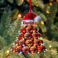 Maxcorners Custom Name Basketball Ornament, Basketball Lover Christmas Gift 2D Flat LM2211