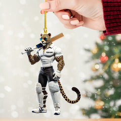 Maxcorners Cricket Ball Leopard Christmas Ornament, Personalized Ornament 2D Flat LM2211