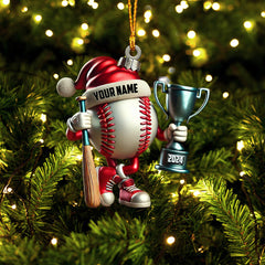 Maxcorners Baseball Champion Christmas Ornament, Personalized Ornament 2D Flat LM2211