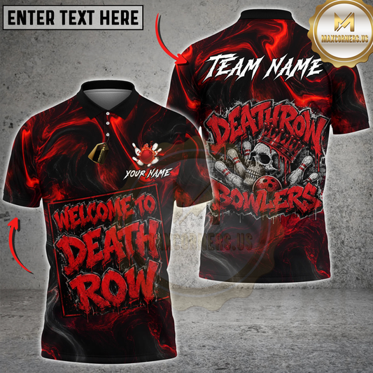 Maxcorners Death Row Bowling Team Custom Polo Shirt For Michael Yarbrough