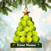 Maxcorners Tennis Ball Tree Christmas Ornament, Personalized Ornament4 2D Flat LM2211