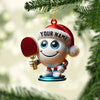 Maxcorners Table Tennis Racket And Ball Home Decor Christmas Ornament, Personalized Ornament 2D Flat LM2211