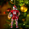 Maxcorners Soccer Santa Christmas Ornament, Personalized Ornament 2D Flat LM2211