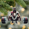 Maxcorners Custom Name Jesus Gym Ornament, Gymnastics Christmas Decoration 2D Flat LM2111