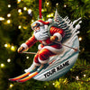 Maxcorners Custom Name Santa Skiing Ornament, Santa Christmas Gift Decoration 2D Flat LM2111