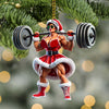 Maxcorners Custom Name Woman Gym Work Out Santa Ornament, Christmas Gift Decor 2D Flat LM2111
