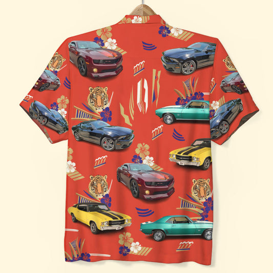 Maxcorners Custom Classic Car Photo Hawaiian Shirt, Gift For Car Lovers