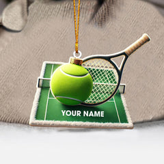 Maxcorners Tennis Yard Christmas Ornament, Personalized Ornament 2D Flat LM2211