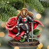 Maxcorners Custom Name England Warrior Ornament, England Lover Christmas Gift 2D Flat LM2111