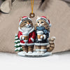Maxcorners Couple Cats Home Decor Christmas Ornament, Personalized Ornament 2D Flat LM2211