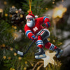 Maxcorners Santa Hockey Christmas Ornament, Personalized Ornament 2D Flat LM2211