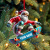 Maxcorners Skateboarding Santa Christmas Ornament, Personalized Ornament 2D Flat LM2211