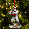 Maxcorners Custom Name and Number Baseball Ornament, Baseball Christmas Gift 2D Flat LM2111
