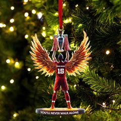 Maxcorners Custom Name and Number Football Champion Memorial Ornament, Christmas Gift 2D Flat LM2111