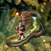 Maxcorners Custom Name Santa Hiking Ornament, Hiking Lover Christmas Gift 2D Flat LM2111