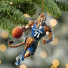 Maxcorners Custom Name and Number Basketball Ornament, Basketball Lover Christmas Gift 2D Flat LM2111