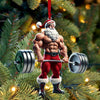 Maxcorners Custom Name Gym Work Out Santa Ornament, Gymnastics Christmas Gift9 2D Flat LM2111