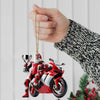 Maxcorners Custom Name and Number Santa Motorbike Ornament, Santa Christmas Gift 2D Flat LM2111