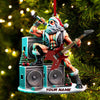 Maxcorners Custom Name Santa Rock Ornament, Music Lover Christmas Gift 2D Flat LM2111