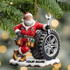 Maxcorners Custom Name Santa Mechanic Ornament, Christmas Gift 2D Flat LM2111
