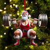 Maxcorners Custom Name Gym Work Out Santa Ornament, Gymnastics Christmas Gift9 2D Flat LM2211