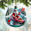 Maxcorners Custom Name Santa Kayaking Ornament, Christmas Gift Decoration 2D Flat LM2111
