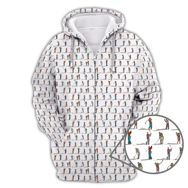 Maxcorners Golf Swing Motion Shirt, Pattern Golf Polos, Golf Gift For Men's, Funny Golf Shirts