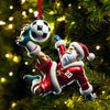 Maxcorners Custom Number Soccer Santa Ornament, Soccer Christmas Gifts 2D Flat LM2211