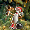 Maxcorners Custom Name Bowling Christmas Ornament, Bowling Christmas Gift 2D Flat LM2111