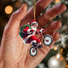 Maxcorners Santa Rides A Bike Christmas Ornament, Personalized Ornament 2D Flat LM2211