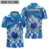 MaxCorners Bowling And Pins Water Customized Name, Team Name 3D Polo Shirt For Men