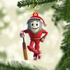 Maxcorners Cricket Ball Player Christmas Ornament, Personalized Ornament 2D Flat LM2211