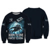 Maxcorners Scuba Diving Custom Name 3D Shirt Born To Dive Forced To Work Gift For Diver Lovers LM2111
